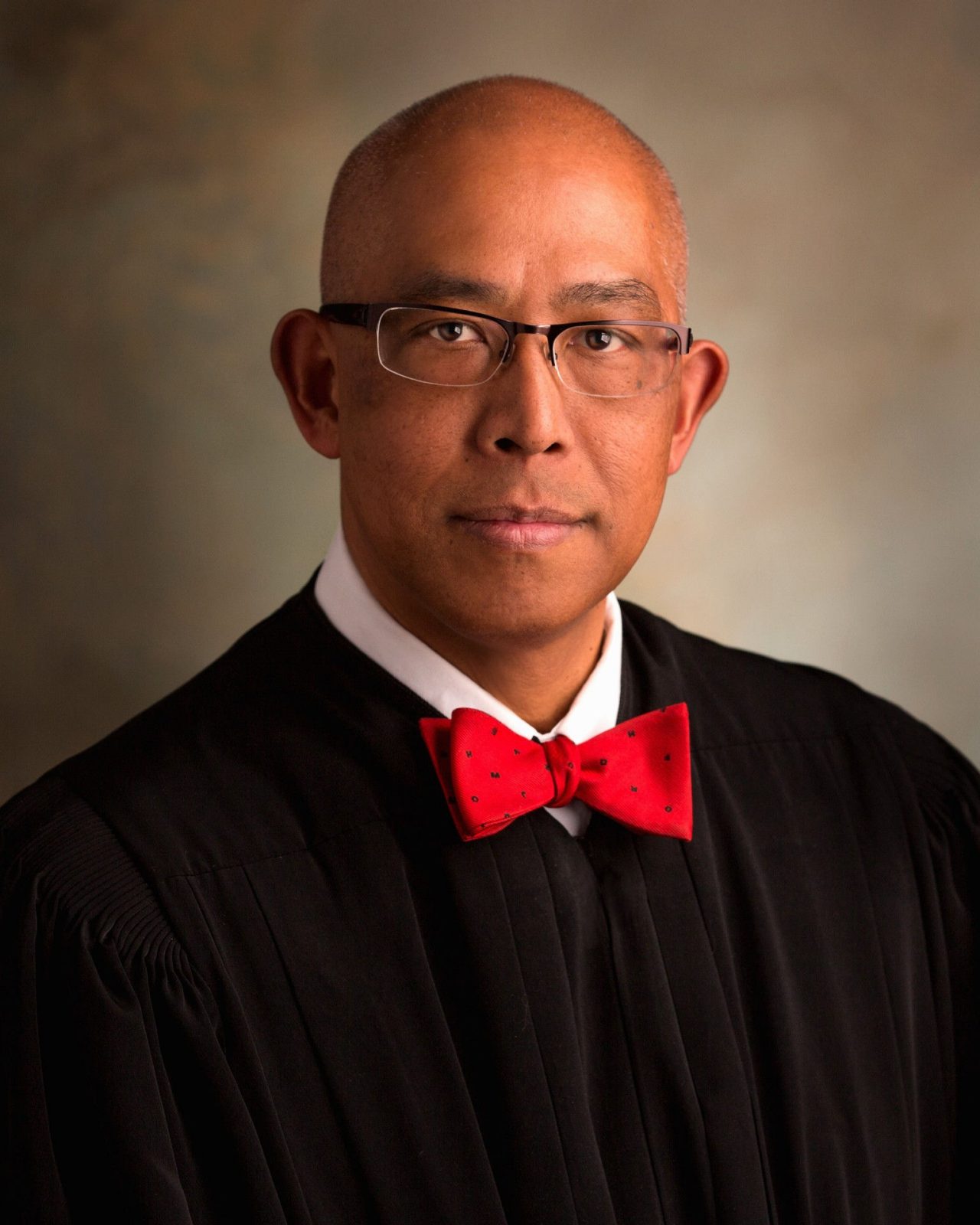 judge wearing red
