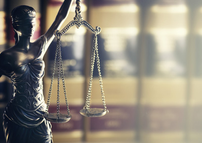 Legal law concept image, scales of justice, state books