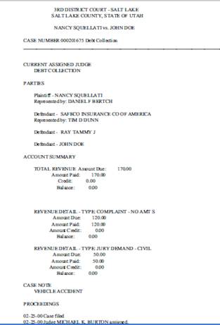 Sample Extended Case History 1